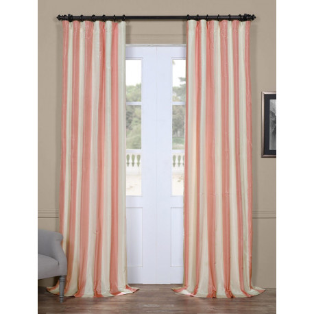 Annabelle Faux Silk Taffeta Stripe Curtain