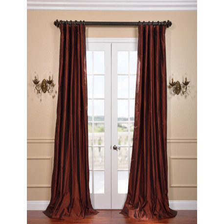 Cognac Silk Taffeta Curtain