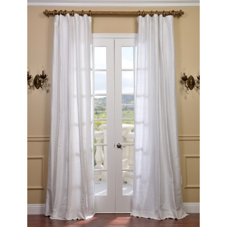 Lily White Textured Dupioni Silk Curtain