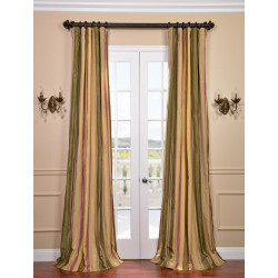 Mirage Faux Silk Taffeta Stripe Curtain