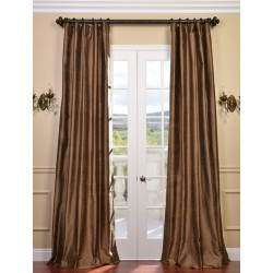 Mocha Textured Dupioni Silk Curtain