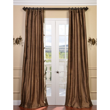 Mocha Textured Dupioni Silk Curtain