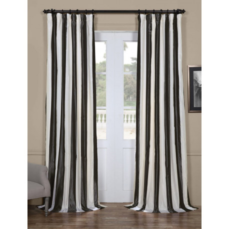 Presidio Faux Silk Taffeta Stripe Curtain