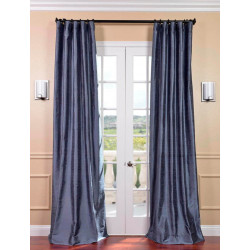 Winter Blue Textured Dupioni Silk Curtain