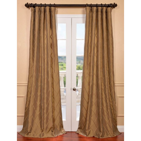 Alexandria Gold Taffeta Faux Silk Curtain