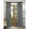 Storm Grey Textured Vintage Faux Dupioni Silk Curtain