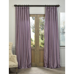 Smokey Plum Vintage Textured Faux Dupioni Silk Curtain