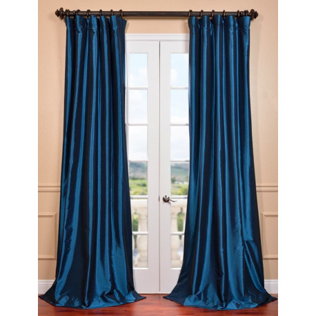 Azul Faux Silk Taffeta Curtain