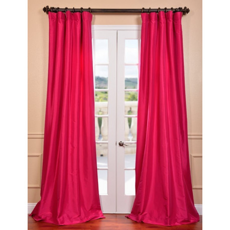 Fuchsia Rose Faux Silk Taffeta Curtain