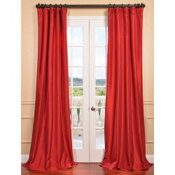 Hollywood Red Faux Silk Taffeta Curtain