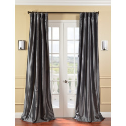 Graphite Faux Silk Taffeta Curtain