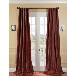 Paprika Faux Silk Taffeta Curtain