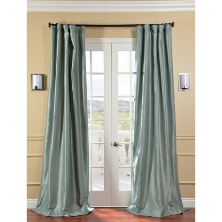 Robins Egg Faux Silk Taffeta Curtain