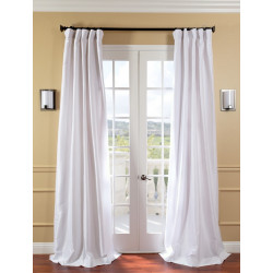 White Faux Silk Taffeta Curtain