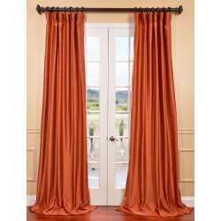 Poppy Fields Yarn Dyed Faux Dupioni Silk Curtain