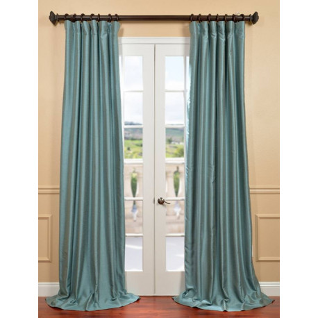 Blue Agave Yarn Dyed Faux Dupioni Silk Curtain