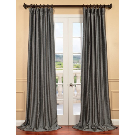 Salt and Pepper Yarn Dyed Faux Dupioni Silk Curtain