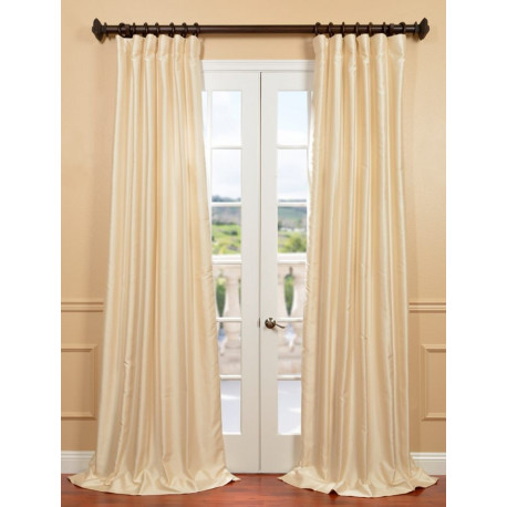 Winter Ivory Yarn Dyed Faux Dupioni Silk Curtain