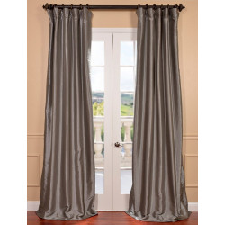 Platinum Blackout Faux Silk Taffeta Curtain