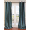 Peacock Grommet Blackout Vintage Textured Faux Dupioni Silk Curtain