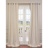 Off White Grommet Blackout Vintage Textured Faux Dupioni Silk Curtain