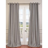 Silver Grommet Blackout Vintage Textured Faux Dupioni Silk Curtain