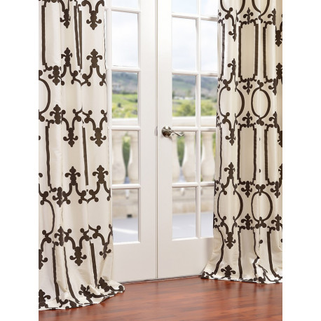 Royal Gate Flocked Faux Silk Taffeta Curtain