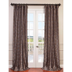 Tunisia Smoke Embroidered Faux Silk Curtain