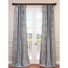 Chai Silver Embroidered Faux Silk Taffeta Curtain