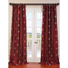 Trophy Syrah Embroidered Faux Silk Taffeta Curtain