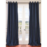 Navy Blue Grommet Blackout Faux Silk Taffeta Curtain