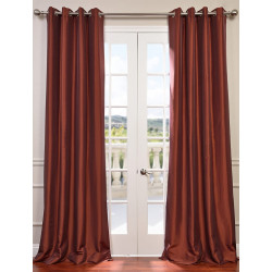 Paprika Grommet Blackout Faux Silk Taffeta Curtain