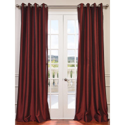 Syrah Grommet Blackout Faux Silk Taffeta Curtain