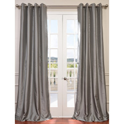 Platinum Grommet Blackout Faux Silk Taffeta Curtain