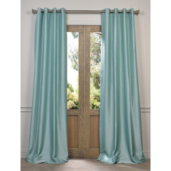 Robin's Egg Grommet Blackout Faux Silk Taffeta Curtain