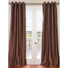 Copper Brown Grommet Blackout Faux Silk Taffeta Curtain