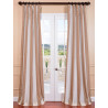 Creme Nougat Blackout Faux Silk Taffeta Stripe Curtain