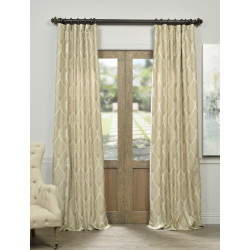 Molokai Taupe Faux Silk Jacquard Curtain