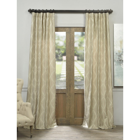 Hawaii Taupe Faux Silk Jacquard Curtain