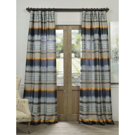 Blue Horizon Faux Silk Jacquard Curtain