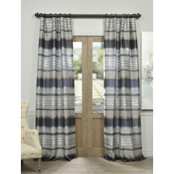 Grey Horizon Faux Silk Jacquard Curtain