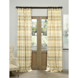 Summer Sunset Horizontal Stripe Faux Silk Jacquard Curtain