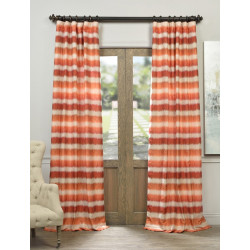 Fiery Sunset Horizontal Stripe Faux Silk Jacquard Curtain