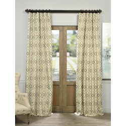 Maui Taupe Faux Silk Jacquard Curtain