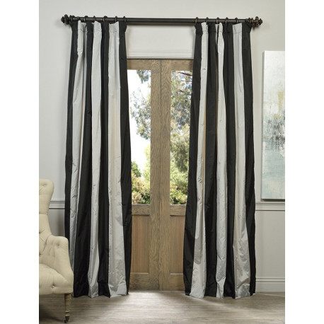 Berlin Faux Silk Taffeta Stripe Curtain