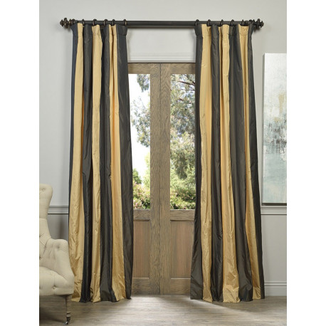 Madrid Faux Silk Taffeta Stripe Curtain