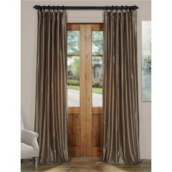 Warm Stone Vintage Textured Faux Dupioni Silk Curtain