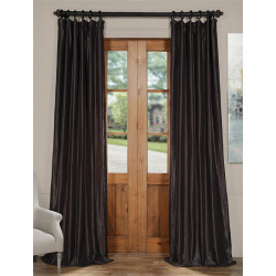 Urban Grey Vintage Textured Faux Dupioni Silk Curtain