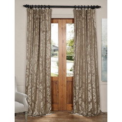 Astoria Bronze & Taupe Faux Silk Jacquard Curtain