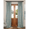 Magdelena Steel Blue & Silver Faux Silk Jacquard Curtain